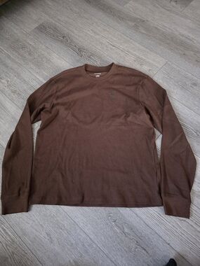 VOX POPULI FOR THE PEOPLE Men's Brown Long Sleeve Crewneck Shirt